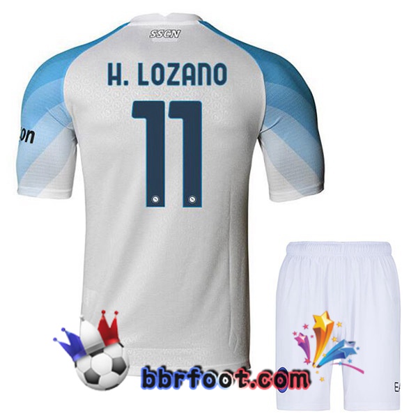Maillot Foot SSC Naples (H. Lozano 11) Enfant Domicile Blanc 2022/2023