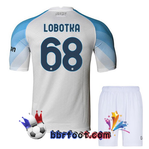 Maillot Foot SSC Naples (Lobotka 68) Enfant Domicile Blanc 2022/2023