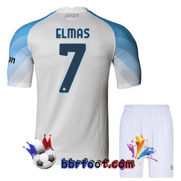 Maillot Foot SSC Naples (Elmas 7) Enfant Domicile Blanc 2022/2023