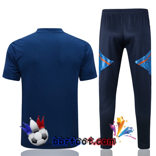 Polo Foot Manchester United + Pantalon Bleu Royal 2022/2023