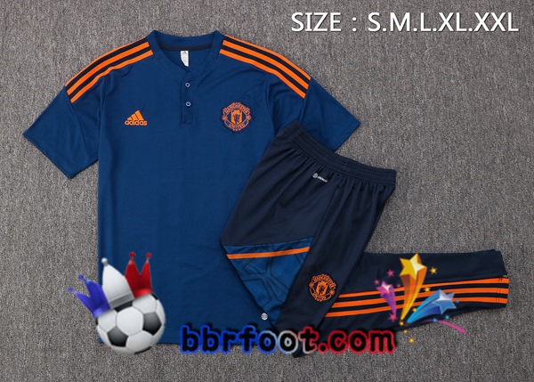 Polo Foot Manchester United + Pantalon Bleu Royal 2022/2023
