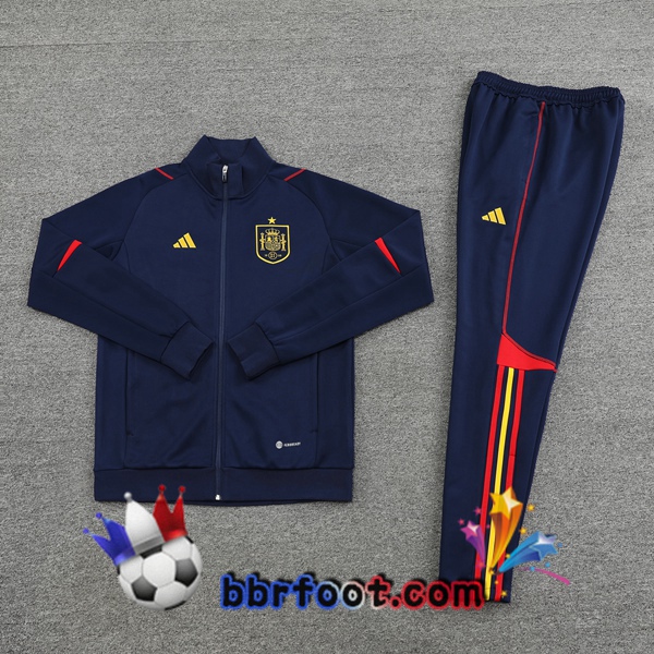 Veste Survetement Foot Espagne Bleu Royal 2022/2023