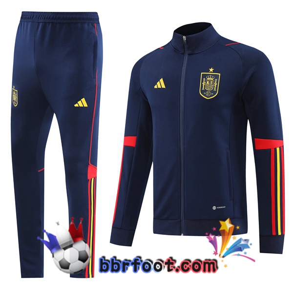 Veste Survetement Foot Espagne Bleu Royal 2022/2023