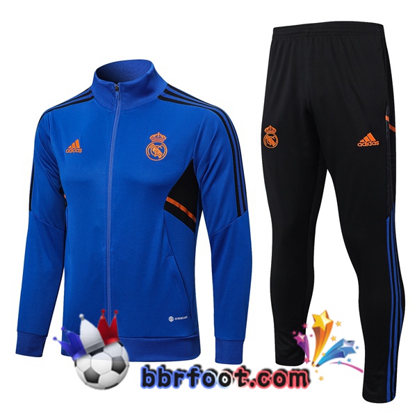 Veste Survetement Foot Real Madrid Bleu 2022/2023 Veste Survetement Foot Real Madrid Bleu 2022/2023