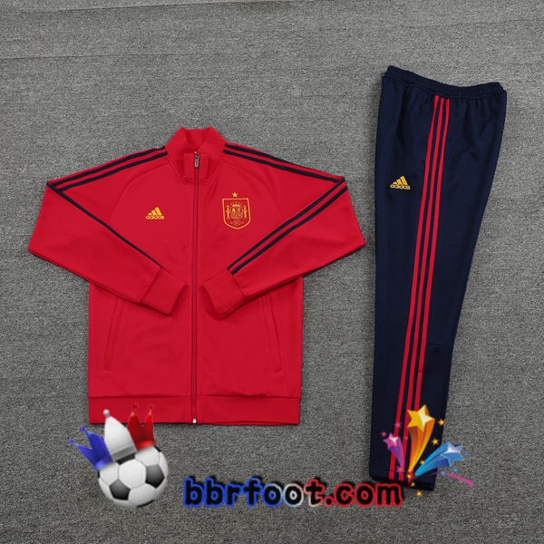 Veste Survetement Foot Espagne Rouge 2022/2023