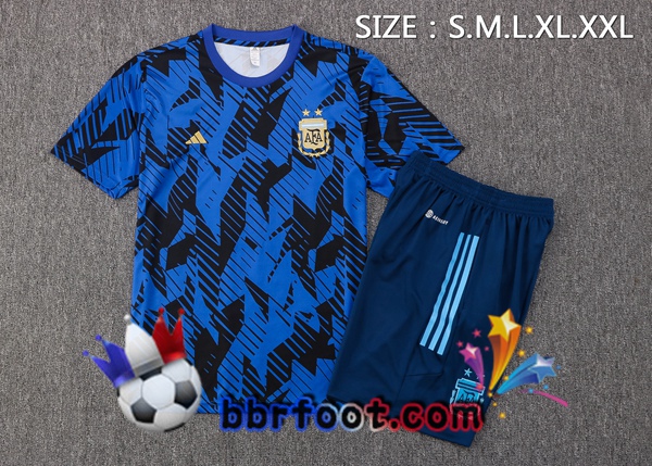 Training T-Shirts Argentine + Shorts Bleu 2022/2023