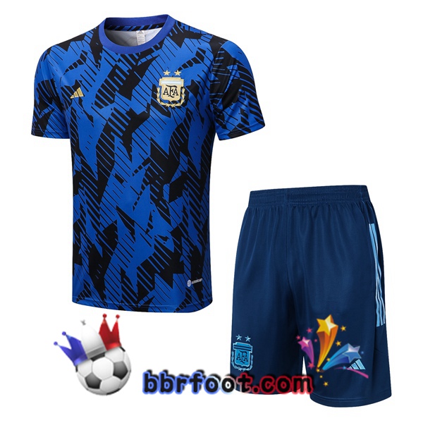 Training T-Shirts Argentine + Shorts Bleu 2022/2023