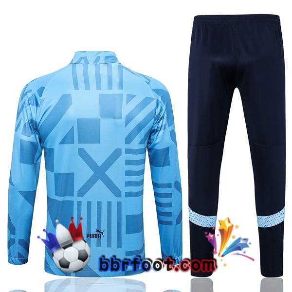 Veste Survetement Foot Manchester City Bleu 2022/2023