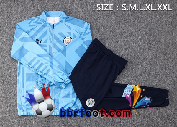 Veste Survetement Foot Manchester City Bleu 2022/2023