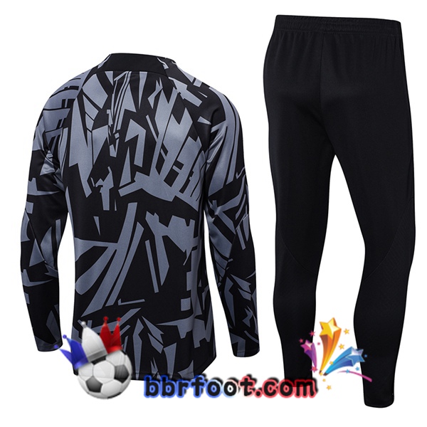 Survetement Foot FC Barcelone Noir Gris 2022/2023