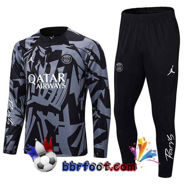 Survetement Foot FC Barcelone Noir Gris 2022/2023
