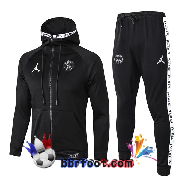 Veste A Capuche Survetement Foot JORDAN Paris PSG Noir 2022/2023