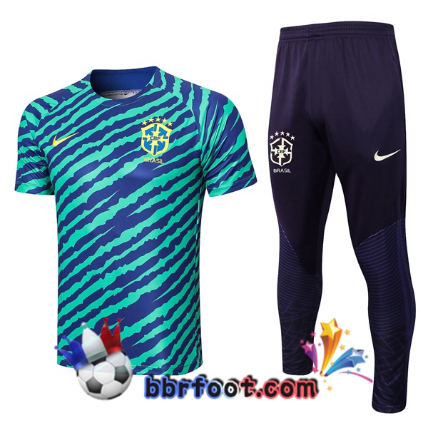 Training T-Shirts Bresil + Pantalon Vert 2022/2023
