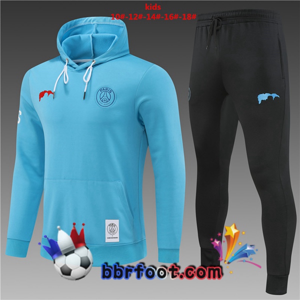 Veste A Capuche Survetement Foot Paris PSG Enfant Bleu 2022/2023