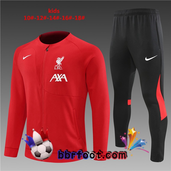 Veste Survetement Foot FC Liverpool Enfant Rouge 2022/2023