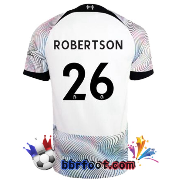 Maillot Foot FC Liverpool (ROBERTSON 26) Exterieur Blanc 2022/2023 Maillot Foot FC Liverpool (ROBERTSON 26) Exterieur Blanc 2022/2023