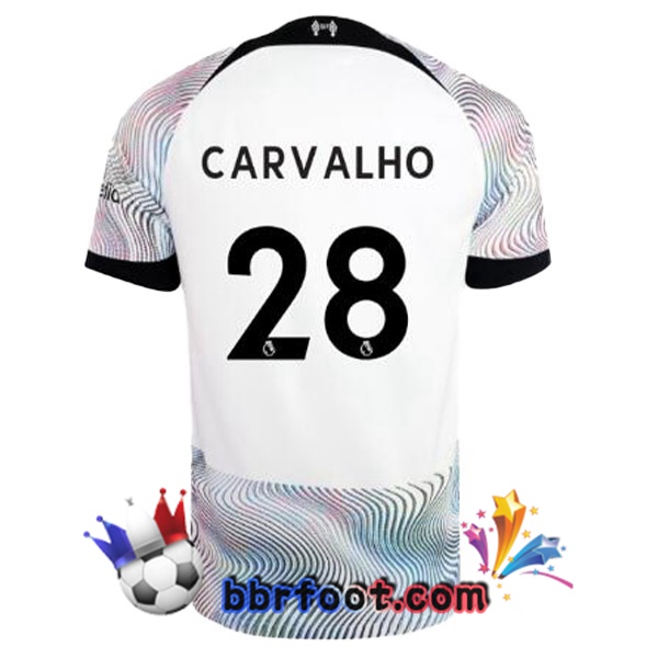 Maillot Foot FC Liverpool (CARVALHO 28) Exterieur Blanc 2022/2023