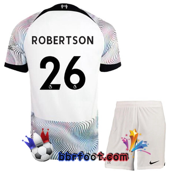 Maillot Foot FC Liverpool (ROBERTSON 26) Enfant Exterieur Blanc 2022/2023 Maillot Foot FC Liverpool (ROBERTSON 26) Enfant Exterieur Blanc 2022/2023
