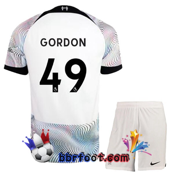 Maillot Foot FC Liverpool (GORDON 49) Enfant Exterieur Blanc 2022/2023