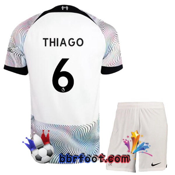 Maillot Foot FC Liverpool (THIAGO 6) Enfant Exterieur Blanc 2022/2023