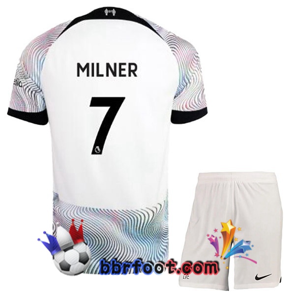 Maillot Foot FC Liverpool (MILNER 7) Enfant Exterieur Blanc 2022/2023