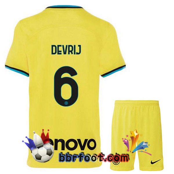 Maillot Foot Inter Milan (DE VRIJ 6) Enfant Third Jaune 2022/2023