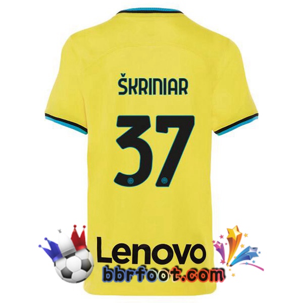 Maillot Foot Inter Milan (ŠKRINIAR 37) Third Jaune 2022/2023