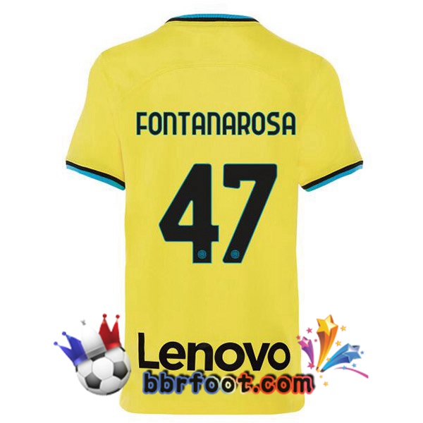Maillot Foot Inter Milan (FONTANAROSA 47) Third Jaune 2022/2023