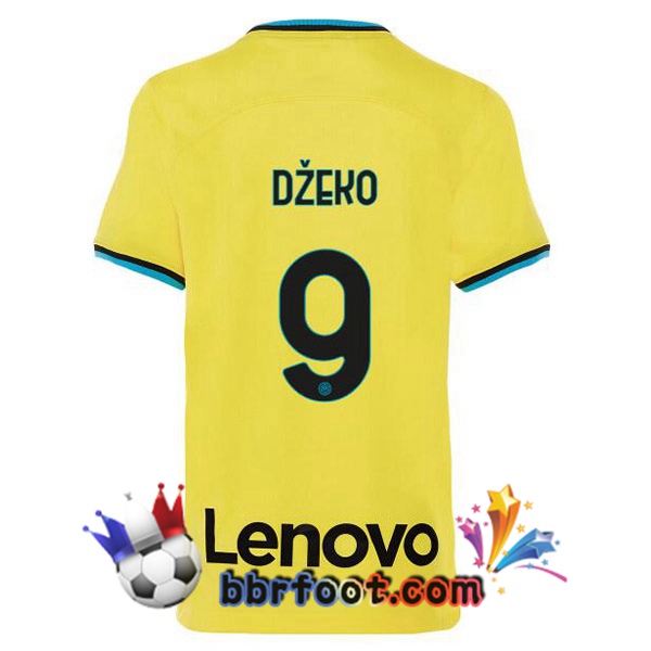 Maillot Foot Inter Milan (DŽEKO 9) Third Jaune 2022/2023
