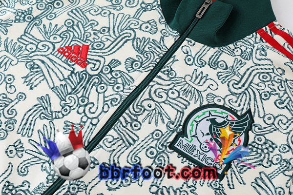 Veste Survetement Foot Mexique Blanc Vert 2022/2023