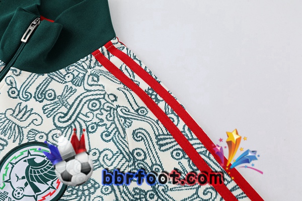 Veste Survetement Foot Mexique Blanc Vert 2022/2023