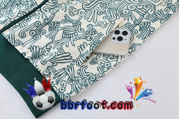 Veste Survetement Foot Mexique Blanc Vert 2022/2023