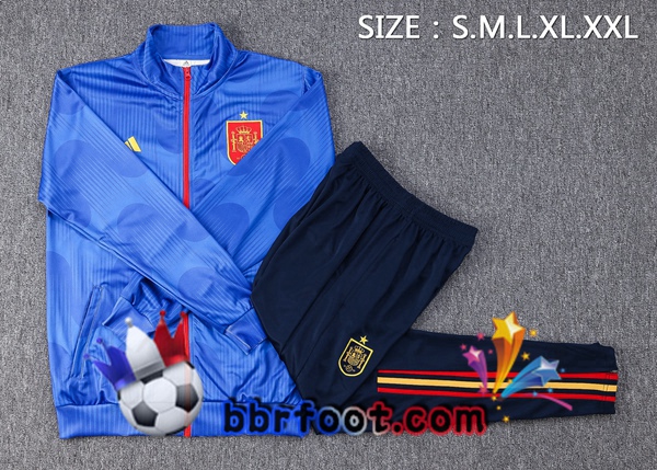 Veste Survetement Foot Espagne Bleu 2022/2023