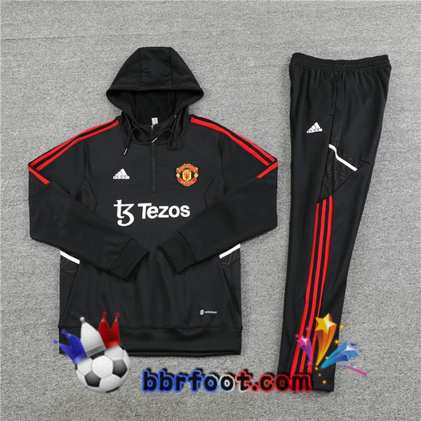 Capuche Survetement Foot Manchester United Noir 2022/2023