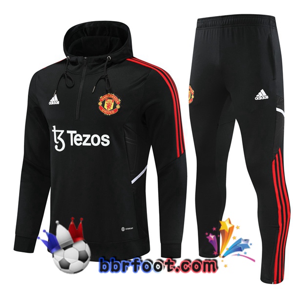 Capuche Survetement Foot Manchester United Noir 2022/2023