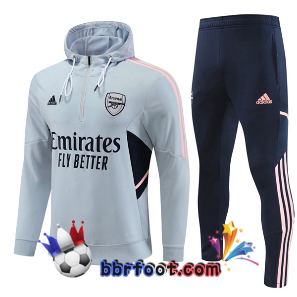Capuche Survetement Foot Arsenal Gris 2022/2023