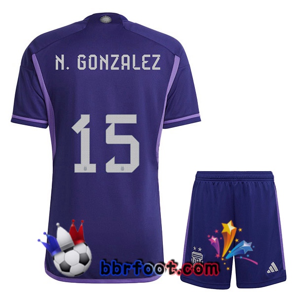 Maillots Equipe De Argentine (A. CORREA 15) Enfant Exterieur Pourpre 2022/2023