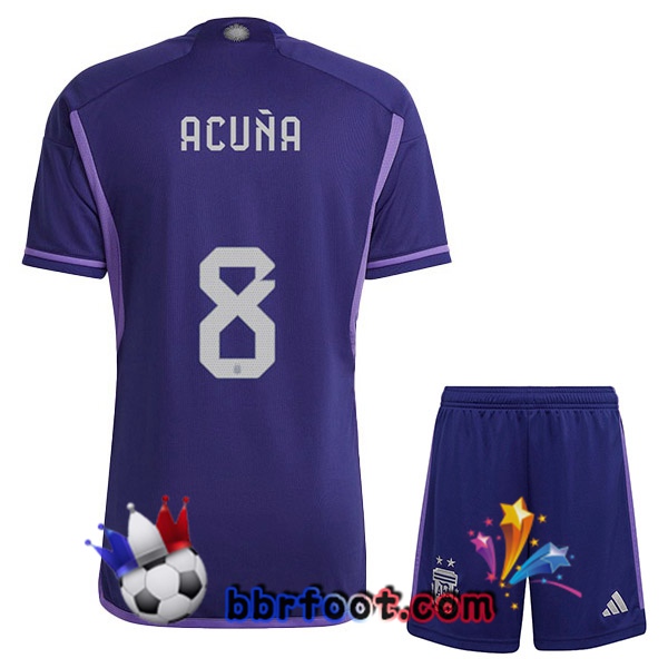 Maillots Equipe De Argentine (ACUÑA 8) Enfant Exterieur Pourpre 2022/2023