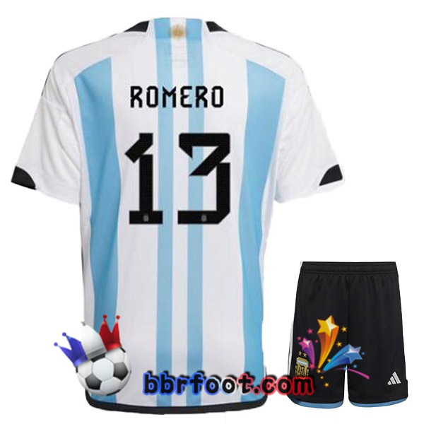 Maillots Equipe De Argentine (ROMERO 13) Enfant Domicile Bleu Blanc 2022/2023