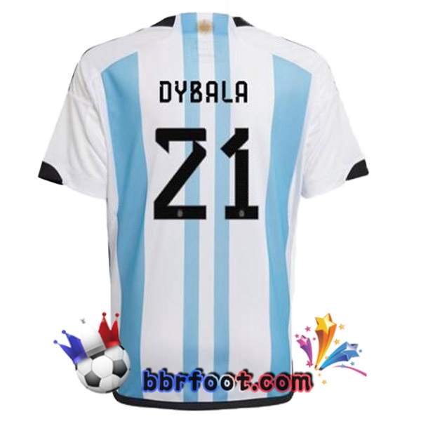 Maillots Equipe De Argentine (DYBALA 21) Domicile Bleu Blanc 2022/2023