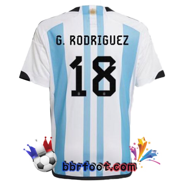 Maillots Equipe De Argentine (G. RODRIGUEZ 18) Domicile Bleu Blanc 2022/2023