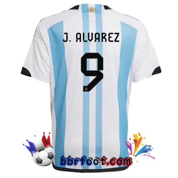 Maillots Equipe De Argentine (J. ALVAREZ 9) Domicile Bleu Blanc 2022/2023
