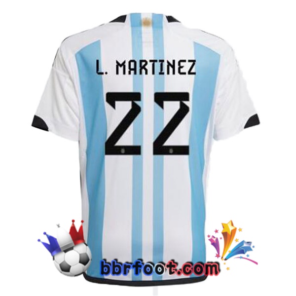 Maillots Equipe De Argentine (L. MARTINEZ 22) Domicile Bleu Blanc 2022/2023