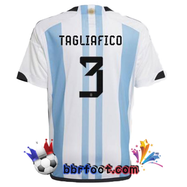 Maillots Equipe De Argentine (TAGLIAFICO 3) Domicile Bleu Blanc 2022/2023