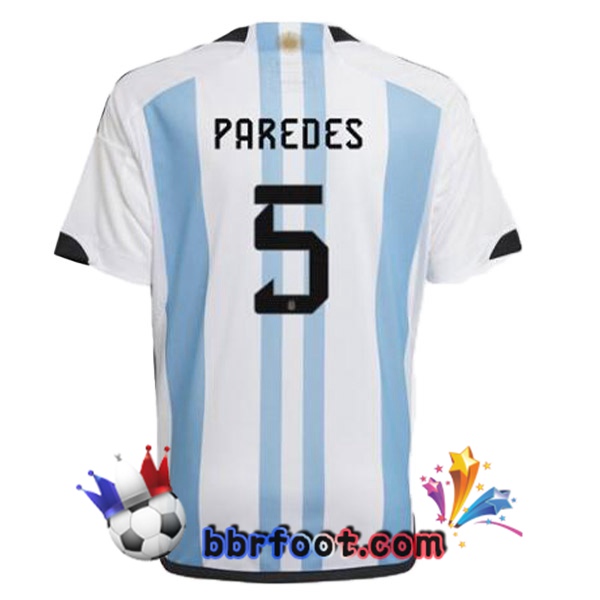 Maillots Equipe De Argentine (PAREDES 5) Domicile Bleu Blanc 2022/2023