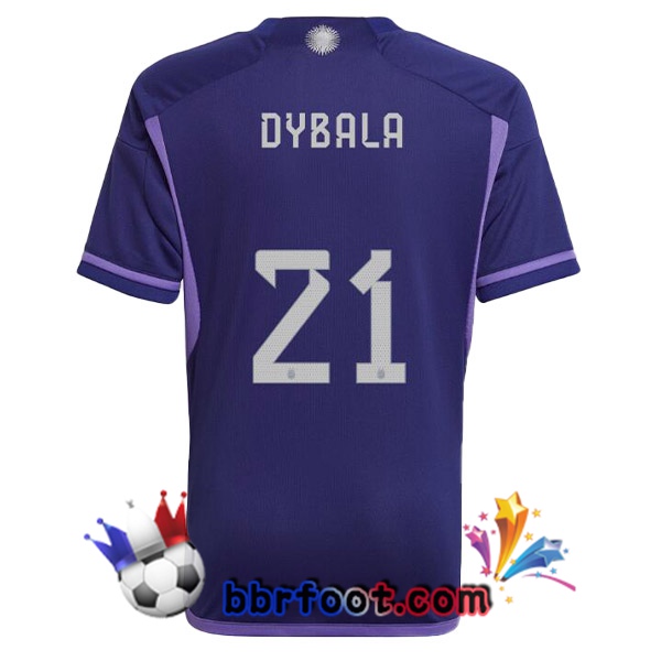 Maillots Equipe De Argentine (DYBALA 21) Exterieur Pourpre 2022/2023