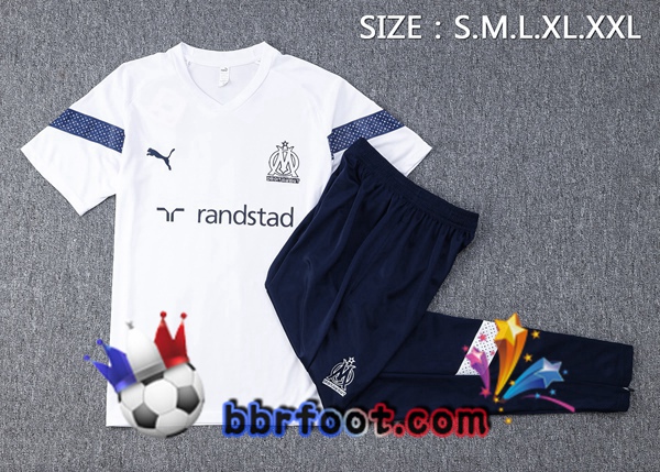 Training T-Shirts Marseille OM + Pantalon Blanc 2022/2023