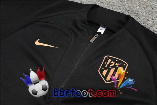 Veste Survetement Foot Atletico Madrid Noir 2022/2023
