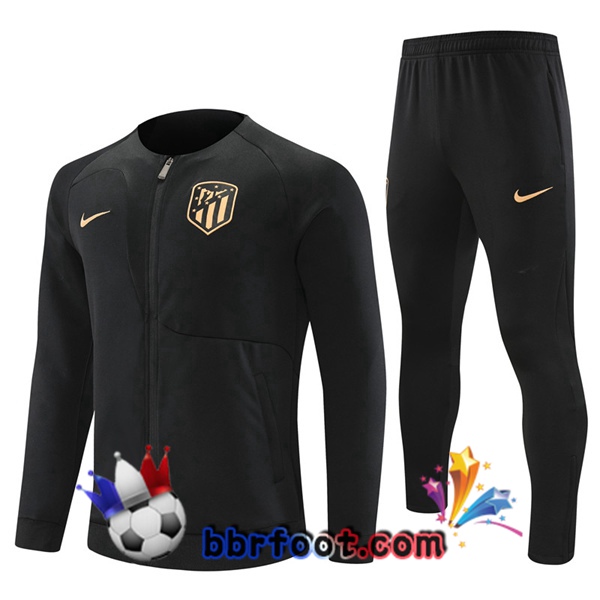 Veste Survetement Foot Atletico Madrid Noir 2022/2023
