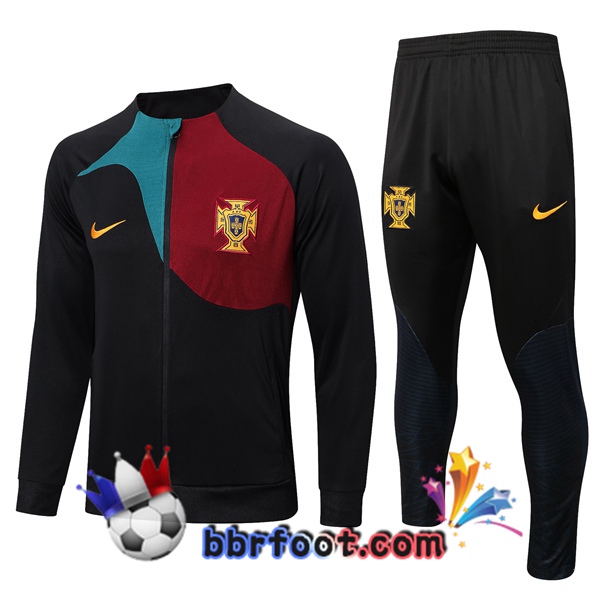 Veste Survetement Foot Portugal Noir 2022/2023